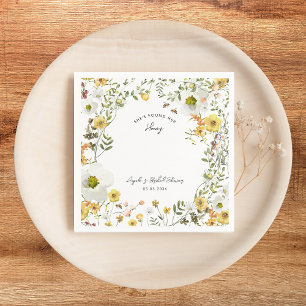 Servilleta De Papel Ha Encontrado Su Regalo Nupcial Floral Amarillo pa