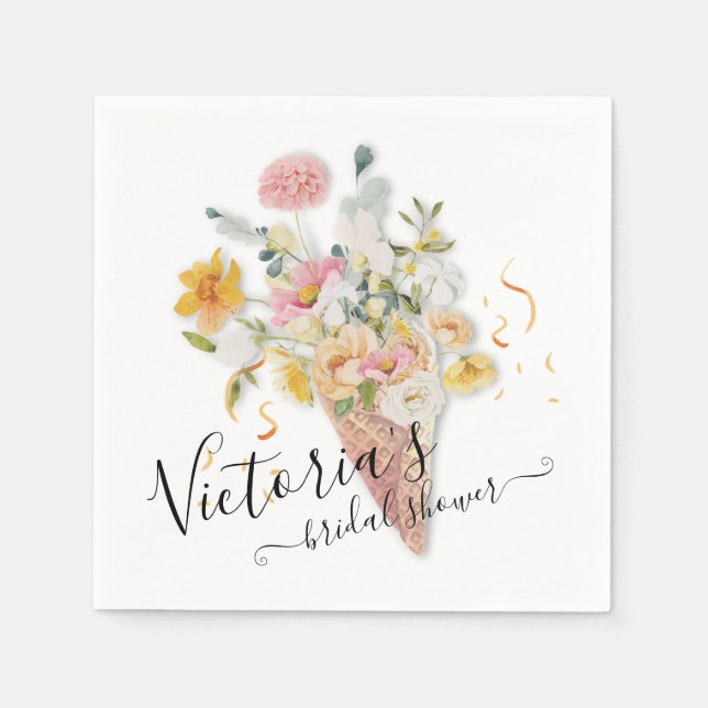 Servilleta De Papel Ha sido sacada de la ducha de novias Bouquet (Anverso)