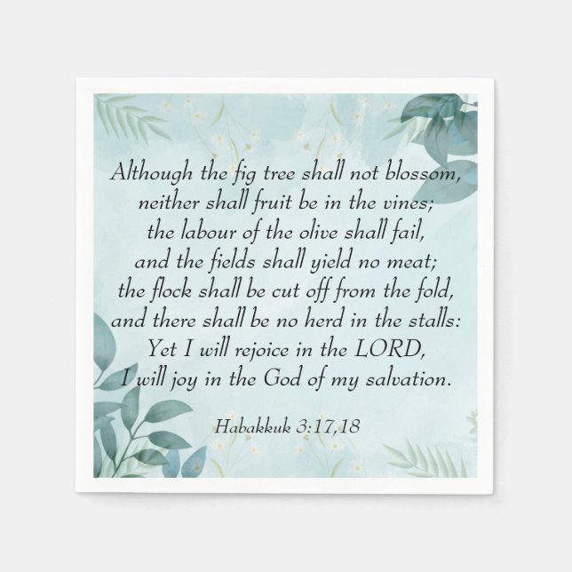 Servilleta De Papel Habakkuk 3:17,18 (Anverso)