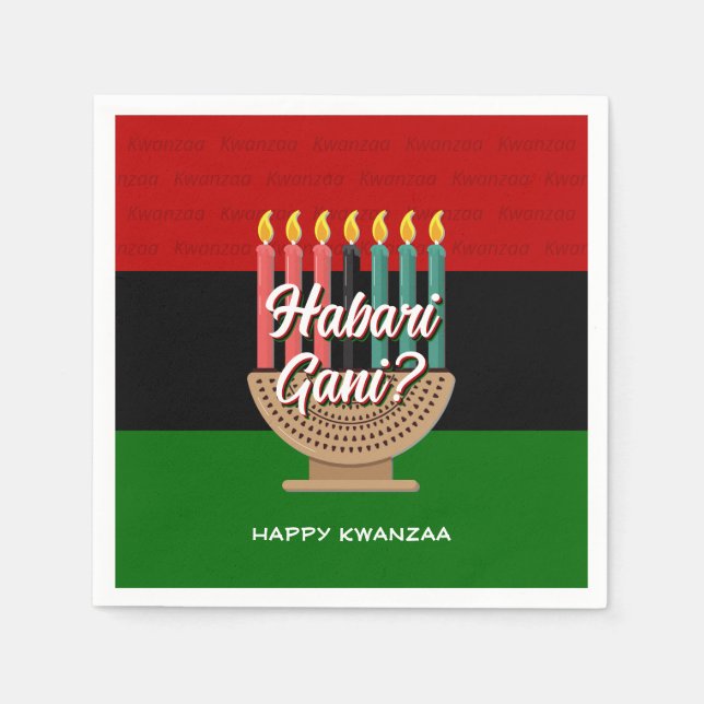 Servilleta De Papel HABARI GANI Kwanzaa Paper (Anverso)