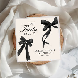 Servilleta De Papel Habla Treinta para Mí Fiesta de Black Bow 30 cumpl