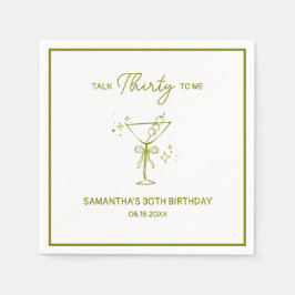 Servilleta De Papel "Hablar Treinta Conmigo" Dirty Martini 30 cumpleañ