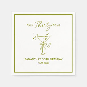 Servilleta De Papel "Hablar Treinta Conmigo" Dirty Martini 30 cumpleañ