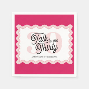 Servilleta De Papel Hablar Treinta para mí Curvy Groovy cumpleaños 30