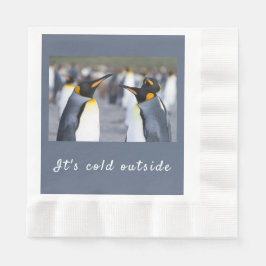 Servilleta De Papel Hace frío afuera de la foto del Rey Pingüino con t