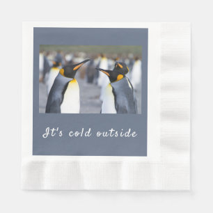 Servilleta De Papel Hace frío afuera de la foto del Rey Pingüino con t
