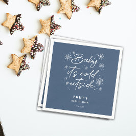 Servilleta De Papel Hace frío fuera de la ducha azul de bebé