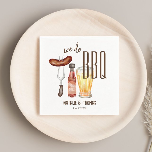 Servilleta De Papel Hacemos barbacoa parrilladas de parrilladas duchas (We do BBQ barbecue couples shower monogrammed customized printed Napkins personalized table decor)