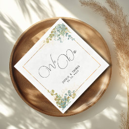 Servilleta De Papel Hacemos boda de la acuarela del eucalipto verde y
