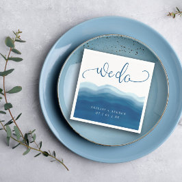 Servilleta De Papel Hacemos Boda de Wave de color azul