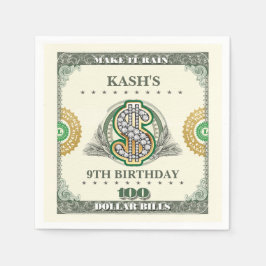 Servilleta De Papel Hacer Llover Billetes de 100 Dólares Cumpleaños Di