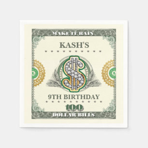 Servilleta De Papel Hacer Llover Billetes de 100 Dólares Cumpleaños Di