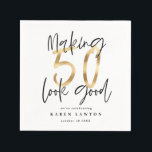 Servilleta De Papel Hacer que 50 parezca una buena fiesta de cumpleaño<br><div class="desc">Hacer que 50 luzca bien las servilletas de la fiesta de cumpleaños con efecto oro. Parte de una colección.</div>