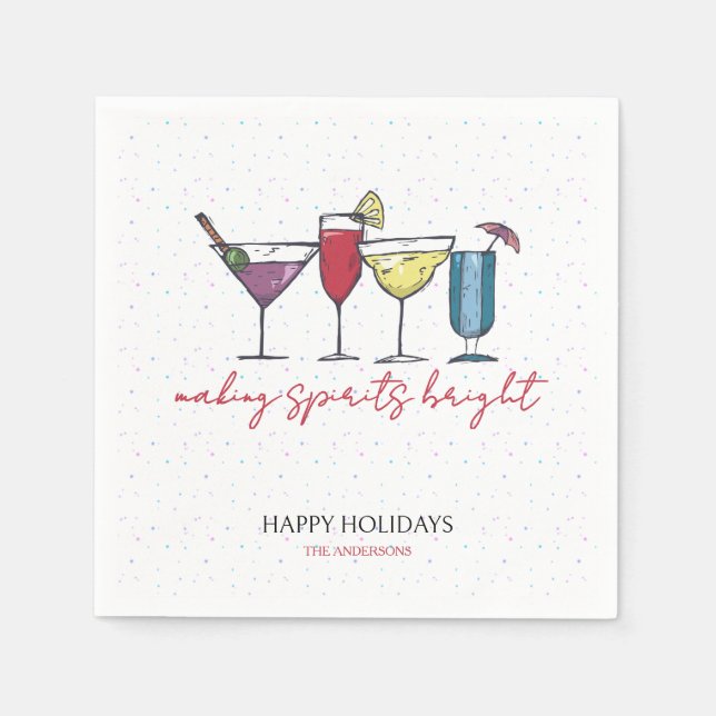 Servilleta De Papel Haciendo a los Espíritus un Fiesta de cócteles de  (Anverso)