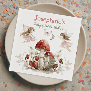 Servilleta De Papel hada caprichosa del jardín niña cumpleaños uno