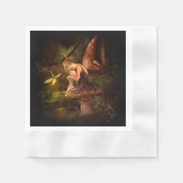 Servilleta De Papel hada de hongos (Anverso)