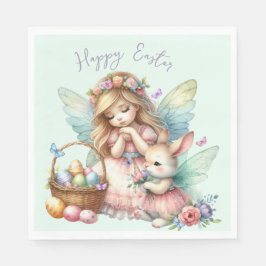 Servilleta De Papel Hada de Pascua de primavera en acuarela