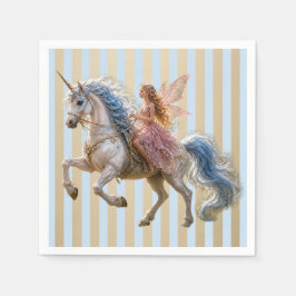 Servilleta De Papel Hada élfica montando un unicornio