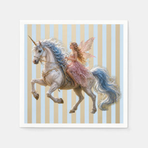 Servilleta De Papel Hada élfica montando un unicornio