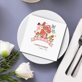 Servilleta De Papel Hada Encantada Mushroom Acuarela Floral