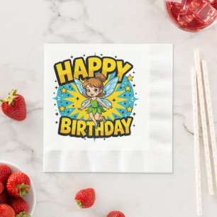 Servilleta De Papel Hada feliz cumpleaños