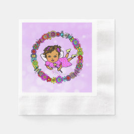 Servilleta De Papel Hada Morada con Varita Mágica Cumpleaños Caprichos