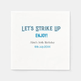 Servilleta De Papel Hagamos que el azul gris feliz nombre de 10 cumple