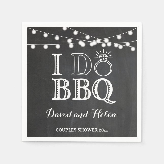 Servilleta De Papel Hago BBQ Chalkboard Boda Engagment Napkin (Anverso)