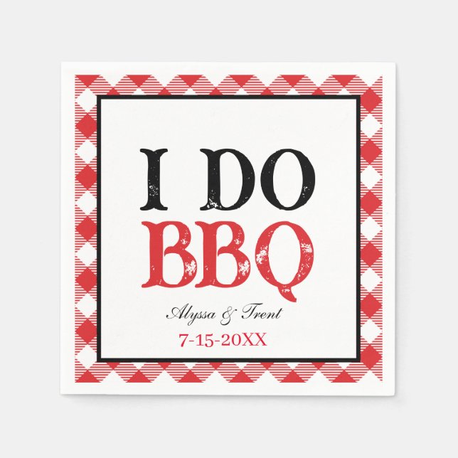 Servilleta De Papel Hago BBQ Red Gingham Barbeque Paper Napkin (Anverso)