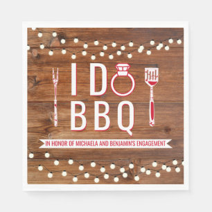 Servilleta De Papel Hago una barbacoa para una ducha de parejas rústic