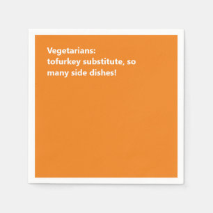 Servilleta De Papel Haiku Naranja mínimo de Acción de Gracias vegetari