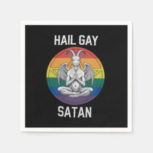 Servilleta De Papel Hail Gay Satan Funny Gótico Gothic Goat LGBTQ