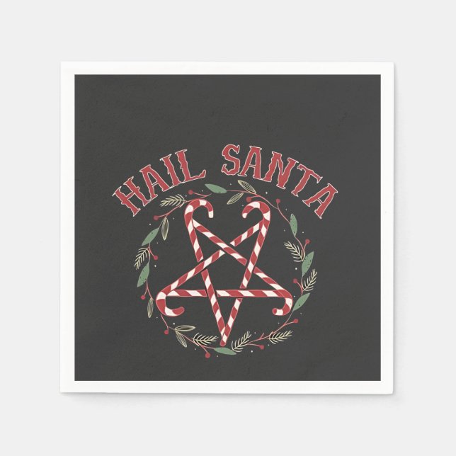 Servilleta De Papel Hail Satan Navidades Krampus Xmas Devil Candy (Anverso)