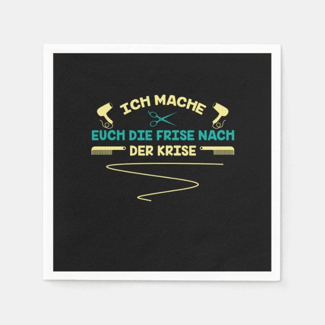 Servilleta De Papel Hairdresser Hair Salon Scissors Secador de pelo Re (Anverso)