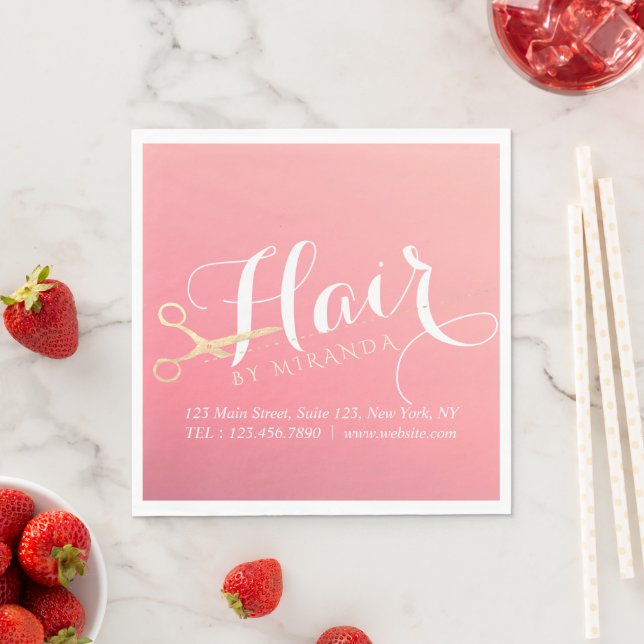 Servilleta De Papel Hairstylist Makeup Salon Moderno Tijeras de oro ro (In situ)