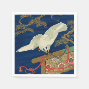 Servilleta De Papel Halcón Blanco Japonés Antiguo Arte G.A. Audsley