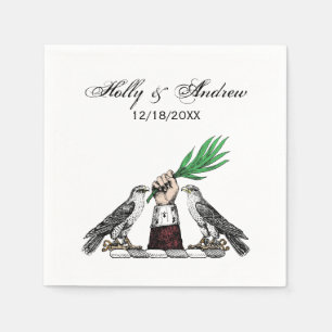 Servilleta De Papel Halcónes Heraldicos Vintage Con Emblema De Cresta 