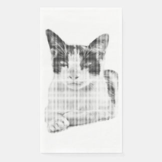 Servilleta De Papel Halftone Kitty Portrait