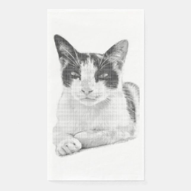 Servilleta De Papel Halftone Kitty Portrait (Anverso)
