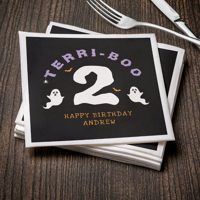 Servilleta De Papel Halloween 2º cumpleaños Terri-Boo Twos Ghost Gótic (Halloween 2nd Birthday Terri-Boo Twos Ghost Gothic Napkins
)