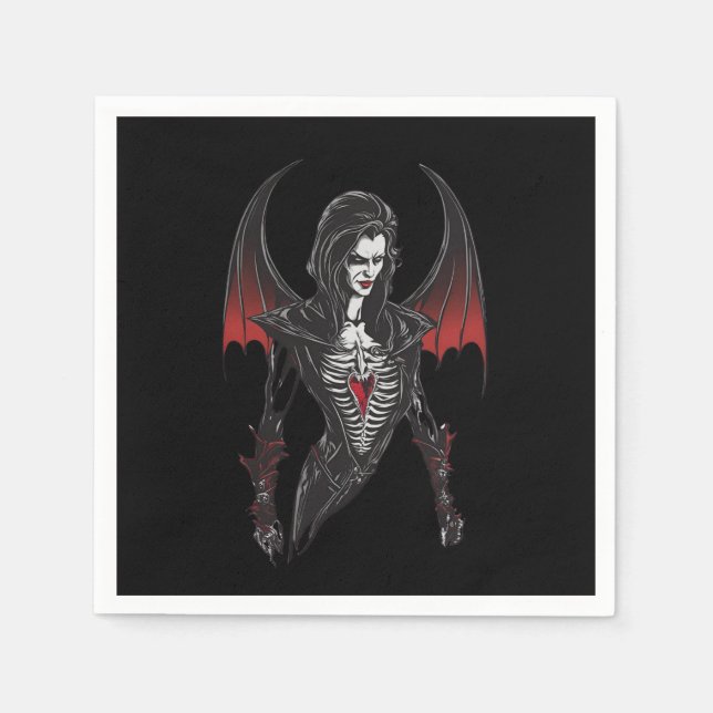 Servilleta De Papel Halloween 6 vampiro, fiesta, vampiro aterrador, (Anverso)