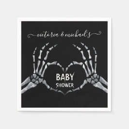 Servilleta De Papel Halloween Baby Shower Skeleton Hands Heart