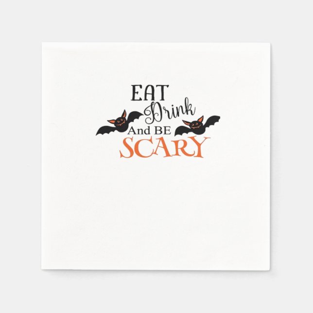 Servilleta De Papel Halloween Bats Be Scary Funny Meme (Anverso)