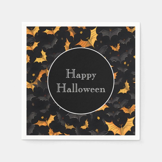 Servilleta De Papel Halloween Bats Paper Napkins (Anverso)