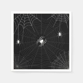 Servilleta De Papel Halloween Black and White Spider Web