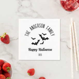 Servilleta De Papel Halloween Black Bats Nombre personalizado año