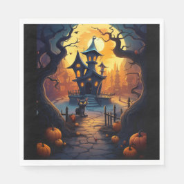Servilleta De Papel Halloween/Black Cat/Witch/Wizard Crooked House