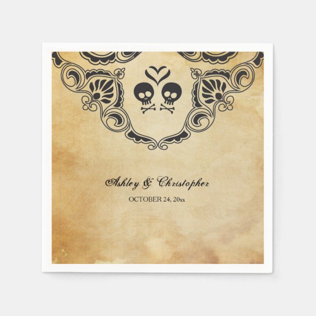 Servilleta De Papel Halloween Boda Cocktail Napkin - Gótico (Anverso)