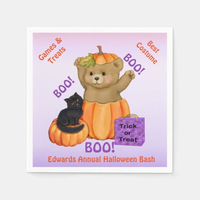 Servilleta De Papel Halloween Boo Bear (Anverso)