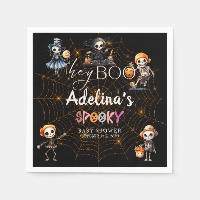 Servilleta De Papel Halloween Boo Spooky Skeletons disfraces Baby Show (Anverso)